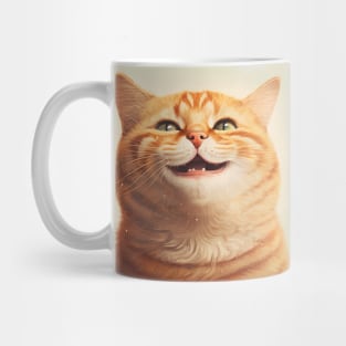 Realistic illustration of cute red haired cat smiling at the camera Mug